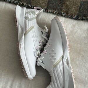 FootJoy Women's White and Light Pink Athletic Shoes